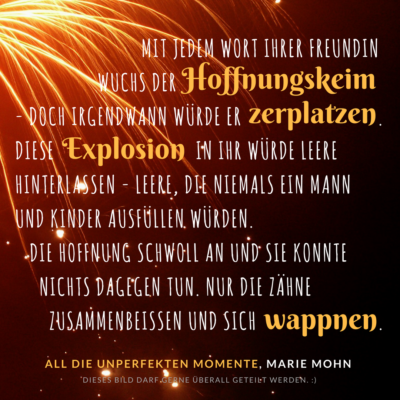 Romanauszug aus dem New Adult Liebesroman All die unperfekten Momente